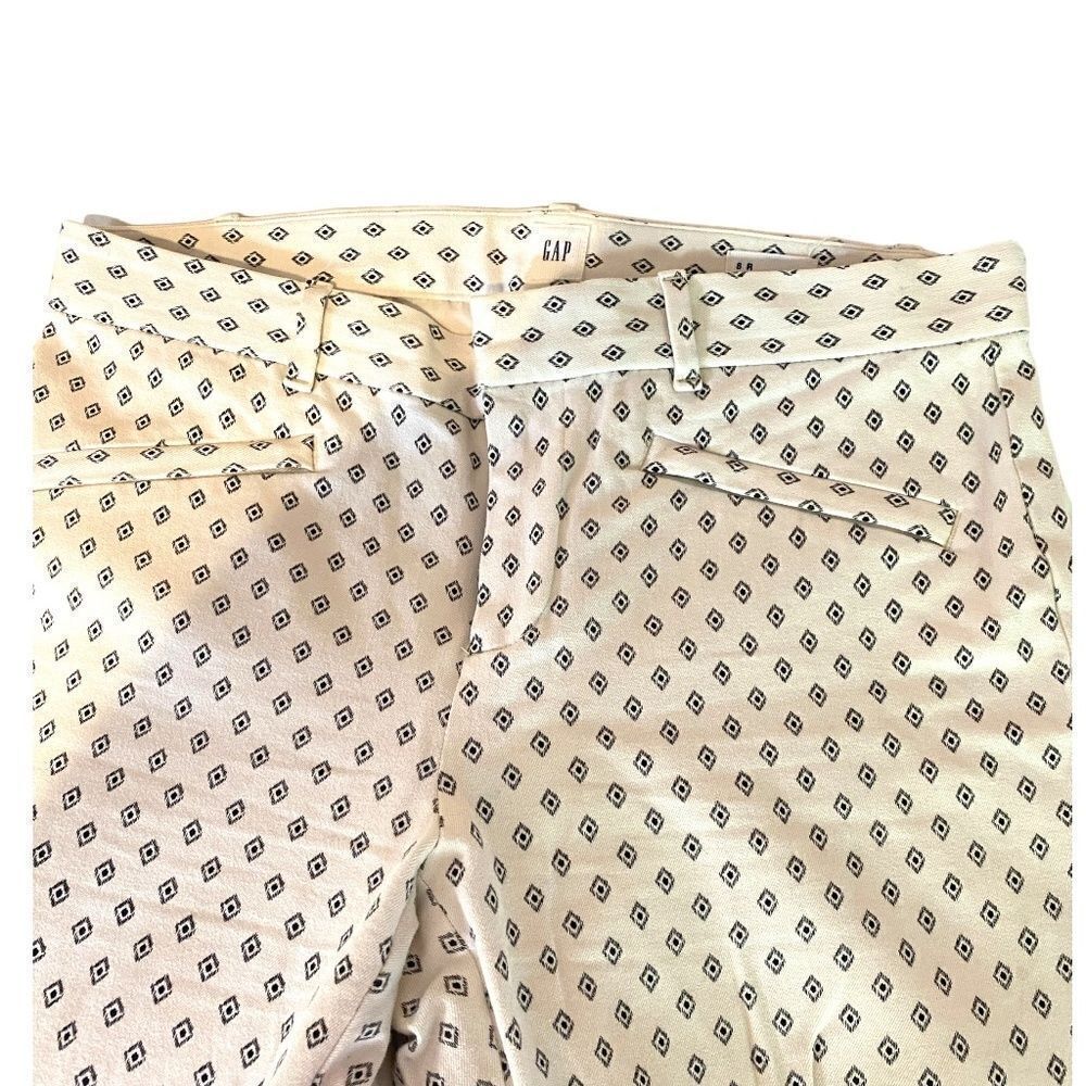 1404 Gap Skinny Ankle Size 8 Cream and Gray Diamond Pants NWOT